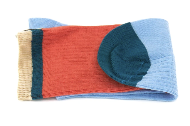 Zokk'n Jules SINGLE SOCK coral and blue