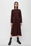ARMEDANGELS Vaalborg Winter check dress port wine