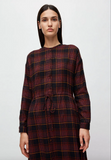 ARMEDANGELS Vaalborg Winter check dress port wine