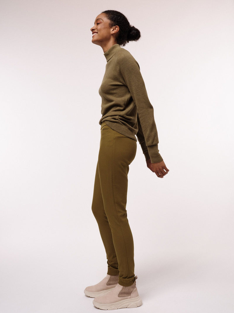 LANIUS Slim fit trousers 12258 dark green moss 675 women