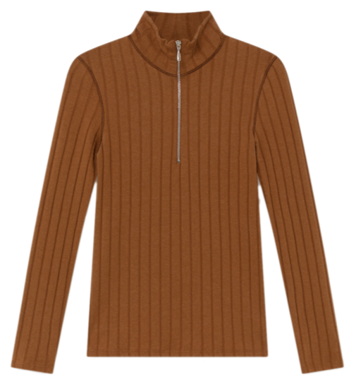 THINKING MU Trash Afrodita camel long sleeve top Women