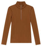 THINKING MU Trash Afrodita camel long sleeve top Women