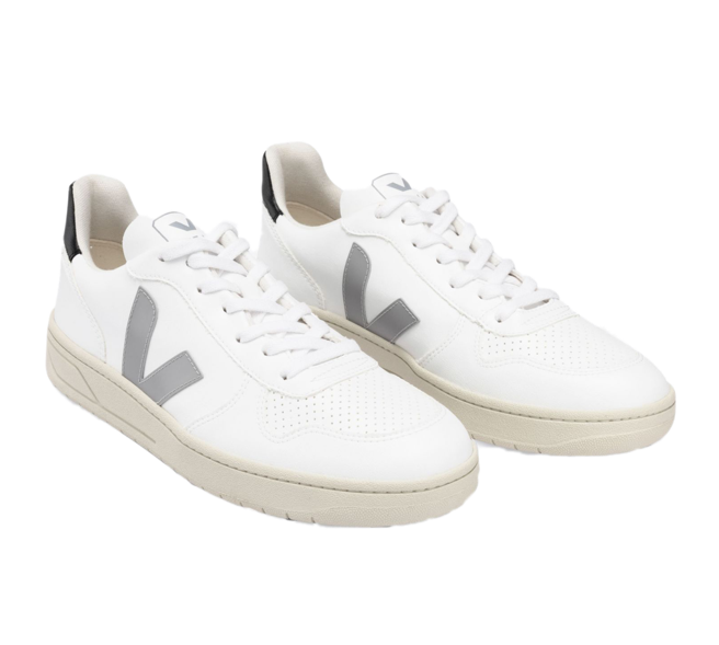 VEJA V-10 CWL White Oxford grey black men