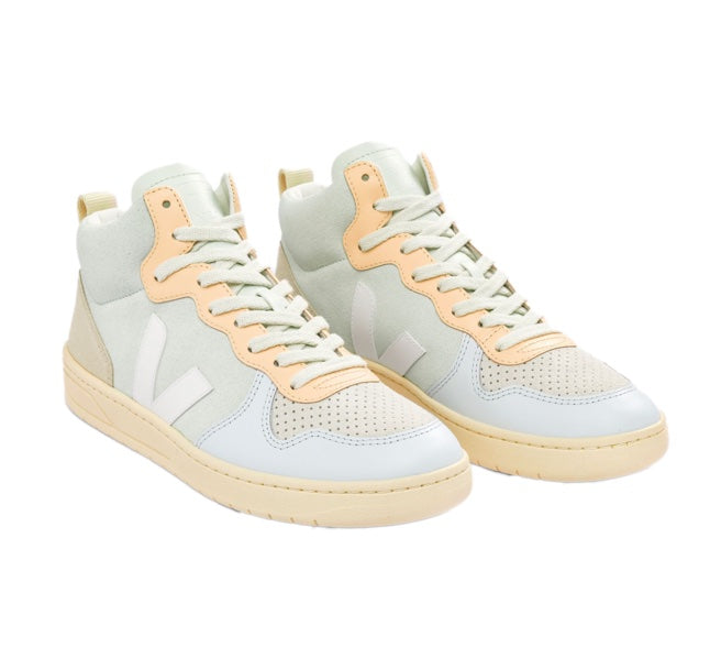 VEJA V-15 Suede jade white multico women