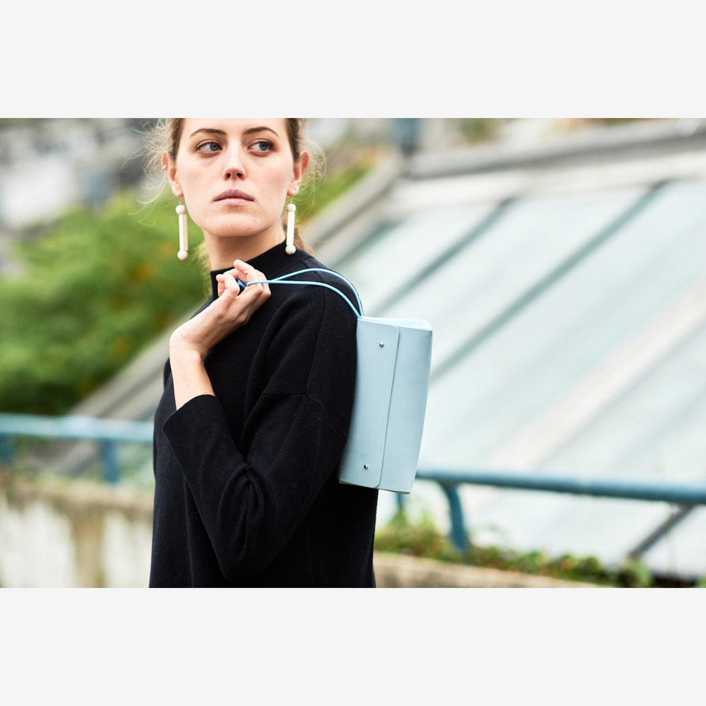 WALK WITH ME Triangle Case Light Blue