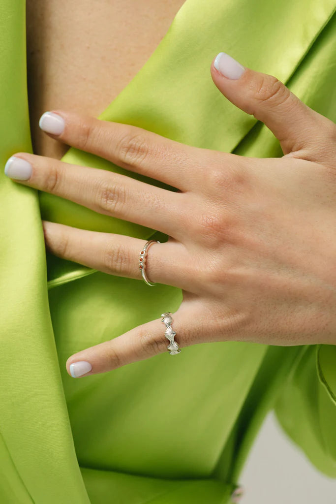 WILDTHINGS COLLECTABLES Sunset orange ring silver