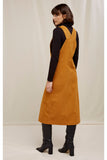 PEOPLE TREE Mindy Corduroy pinafore dress mustard Y301UA