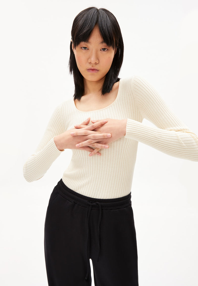 ARMEDANGELS Alaania crewneck top oatmilk