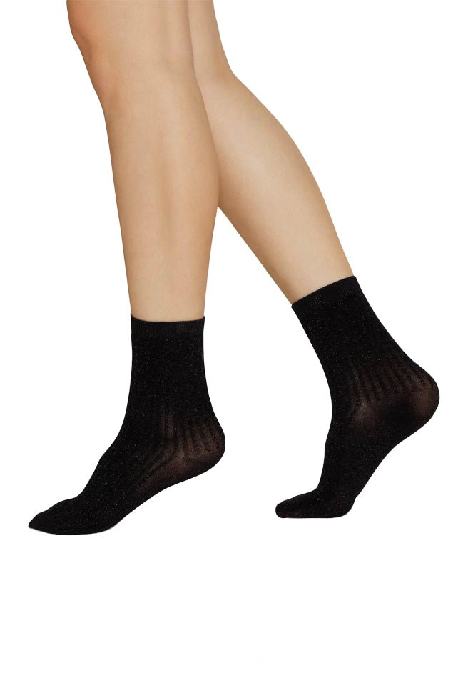 Swedish Stockings Stella Shimmery Socks Black