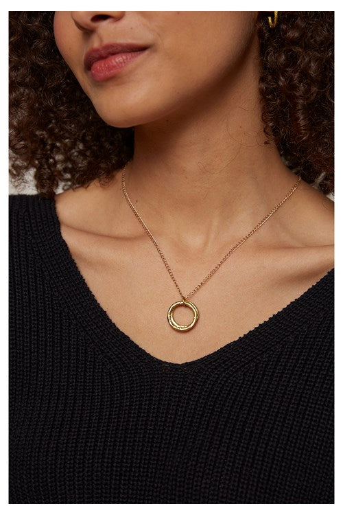 PEOPLE TREE Beaten Ring necklace brass D455UH