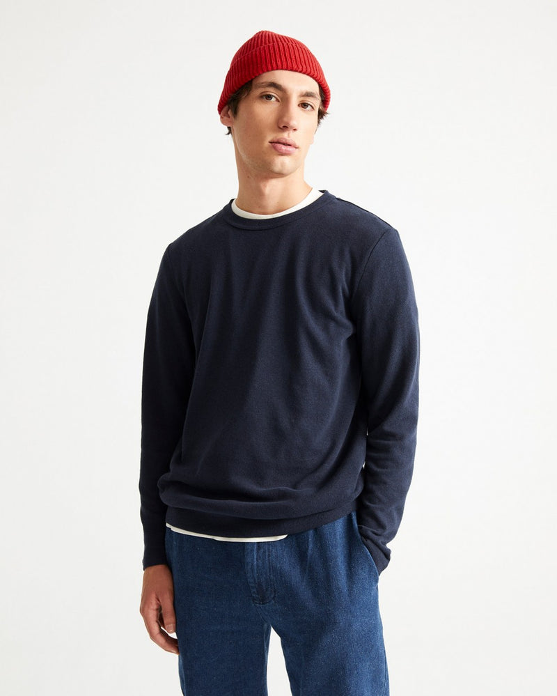 THINKING MU Shiva Hemp Longsleeve Navy Men
