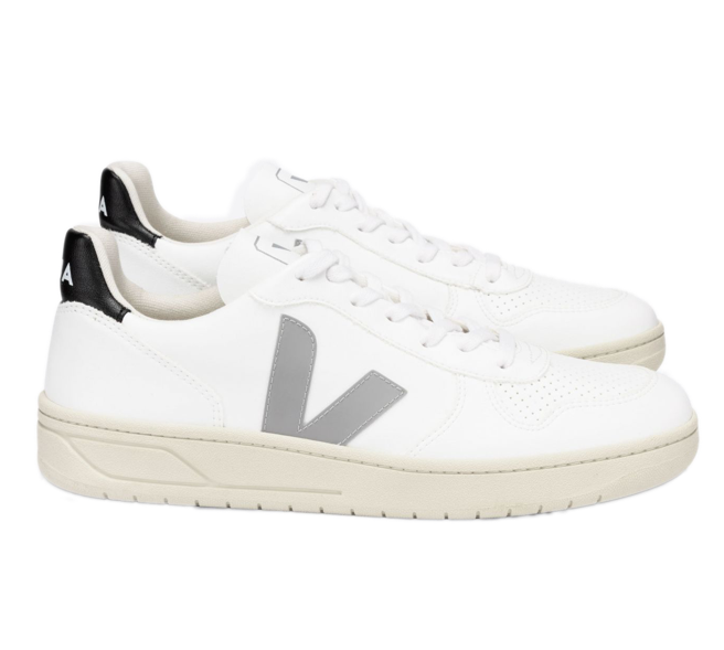 VEJA V-10 CWL White Oxford grey black men