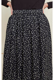 PEOPLE TREE Elisa Leaf Print skirt B261UF black