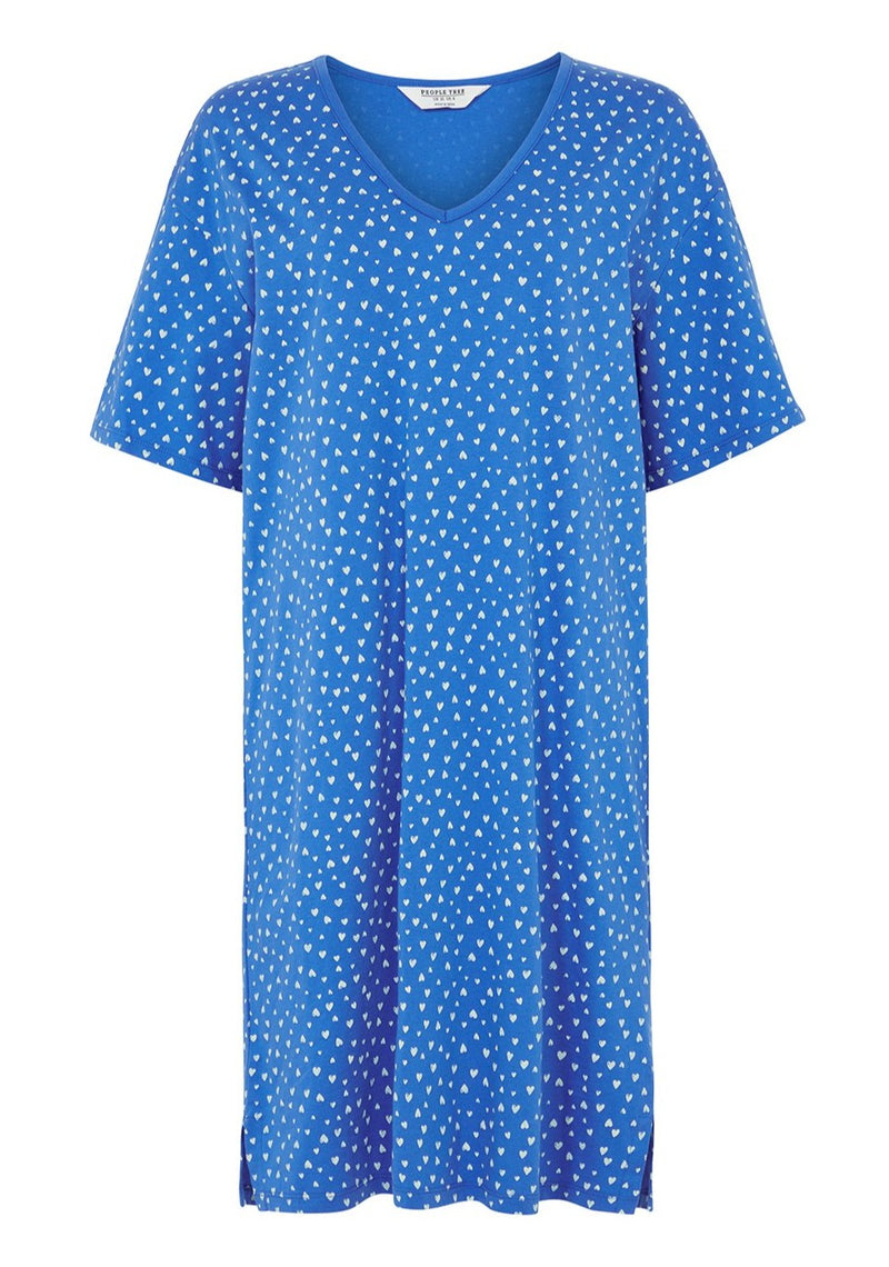 PEOPLE TREE Hearts nightdress B427UF blue