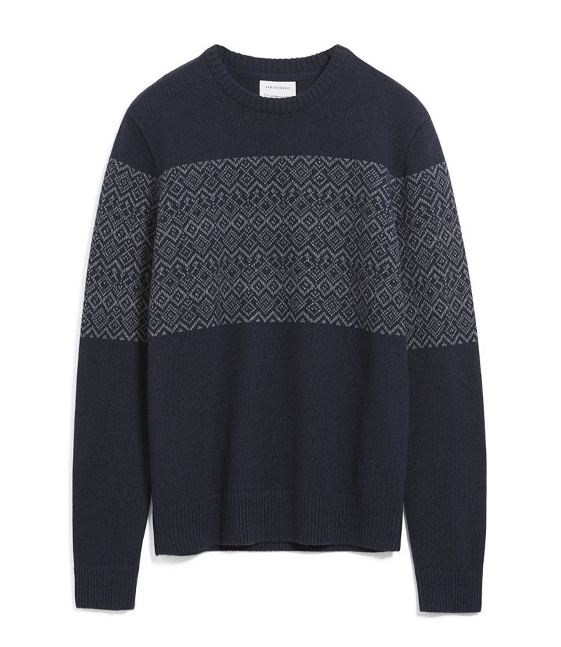 ARMEDANGELS Heritaa jumper depth navy mid grey
