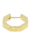 Wildthings Collectables Classic hexagon huggie earring gold plated - one piece