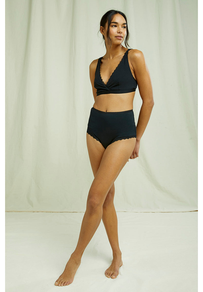 PEOPLE TREE High waist briefs black V381UW.BK / V361UW.BK