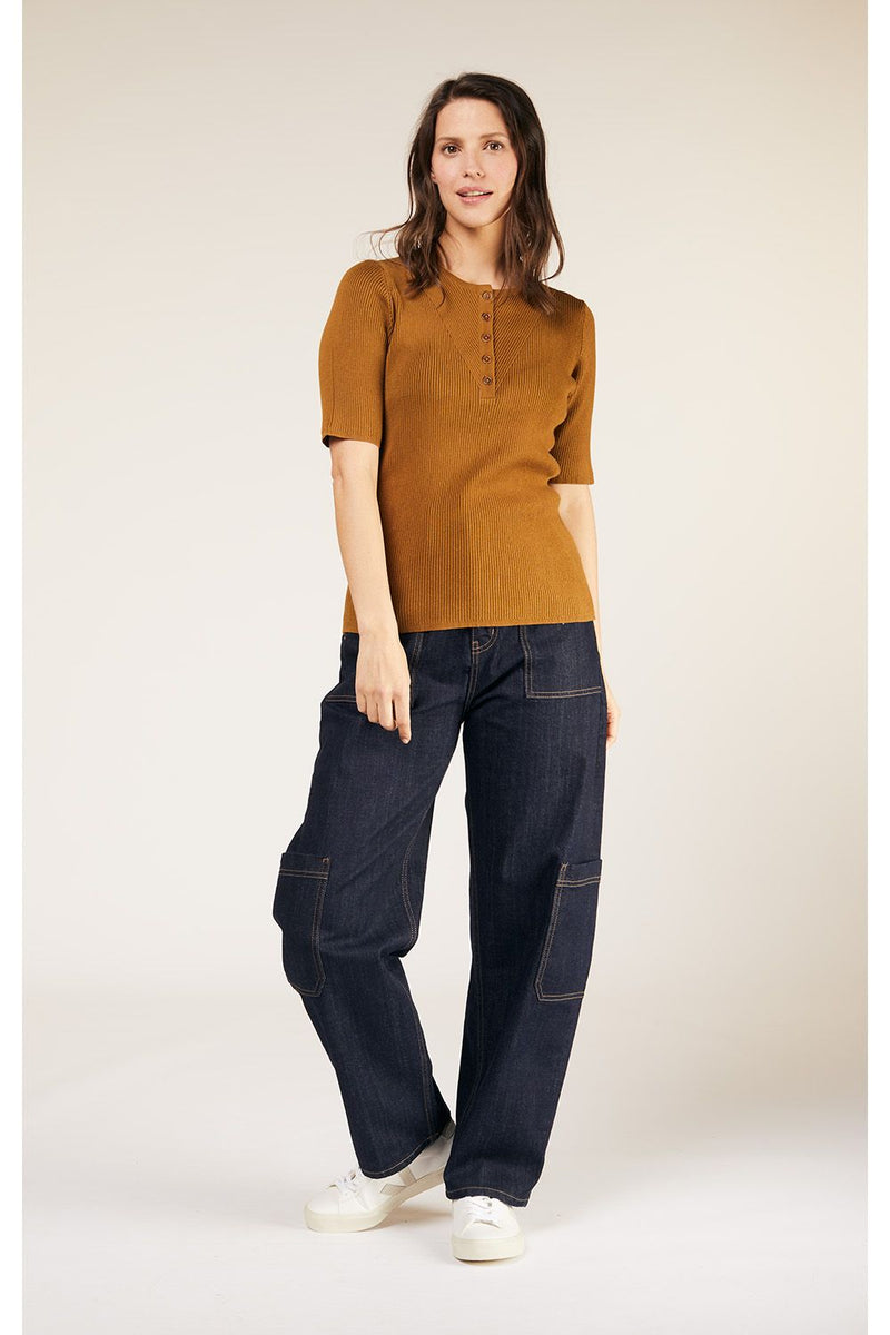 PEOPLE TREE Judith Knitted top hazelnut C302UG.BN1