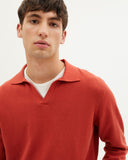 THINKING MU Phoenix Knitted Polo clay red Men