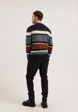 ARMEDANGELS Saato jumper depth navy dark caramel