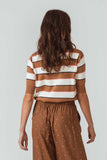 SKFK Muike sweater White brown stripes