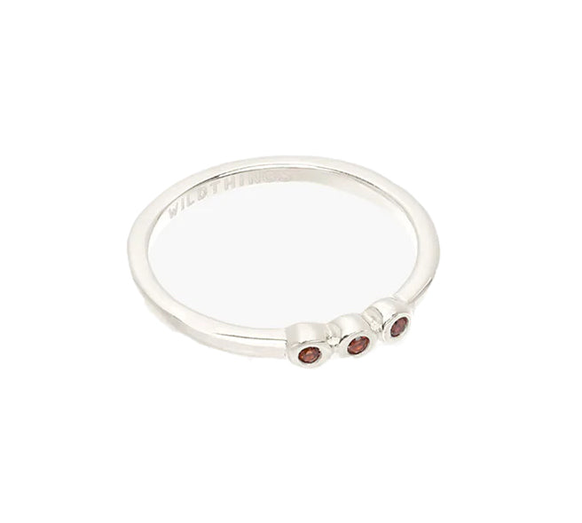 WILDTHINGS COLLECTABLES Sunset orange ring silver