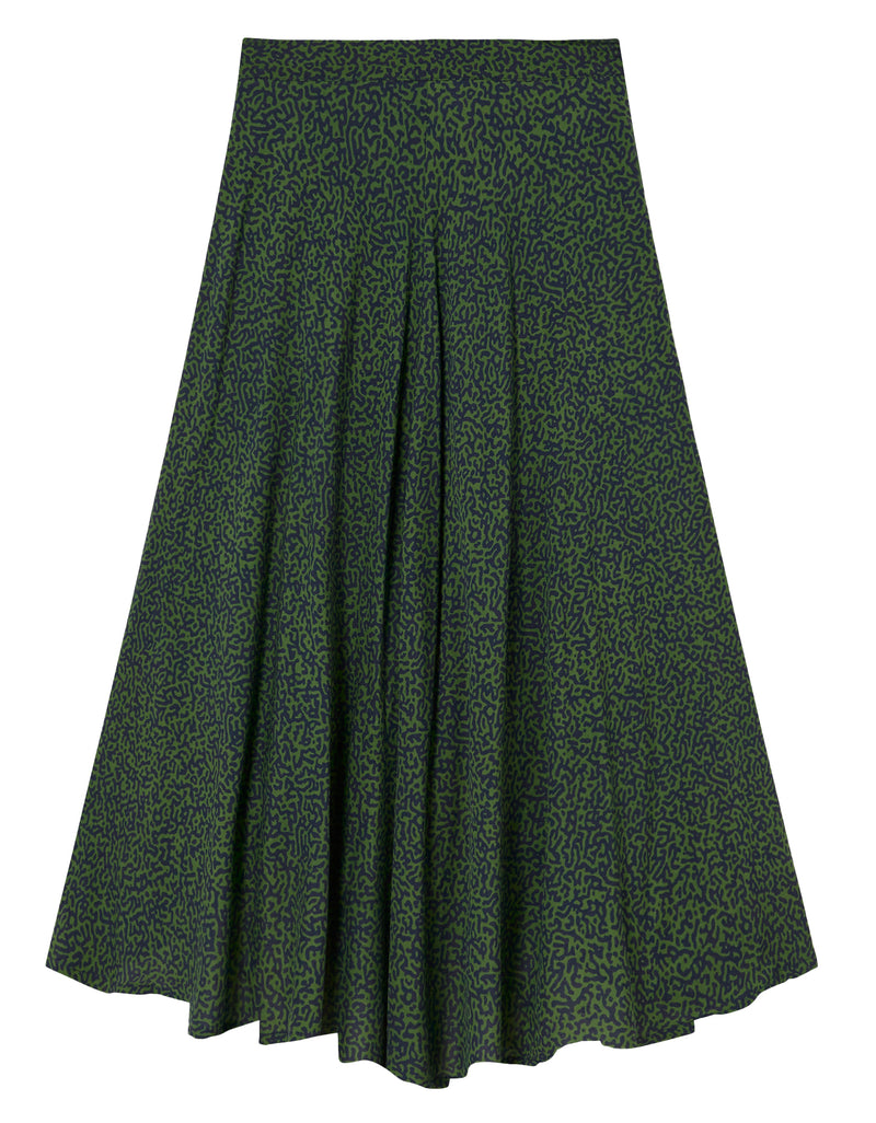 THINKING MU Green Chamaleon Lavanda skirt