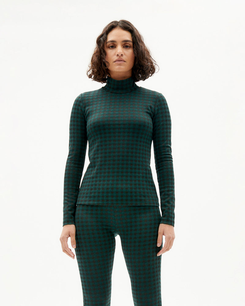 THINKING MU Ellen Jacquard Vichy trash longsleeve Women