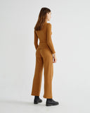 THINKING MU Trash Afrodita camel long sleeve top Women